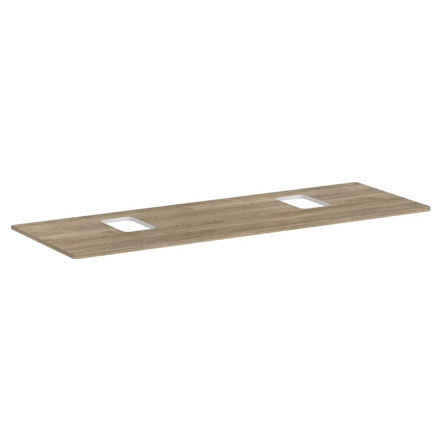 Table de lavabo XELU Q
156,0 x 1,6 x 55,0 cm
2 découpes
siphon gain de place inclus
pour lavabo à poser