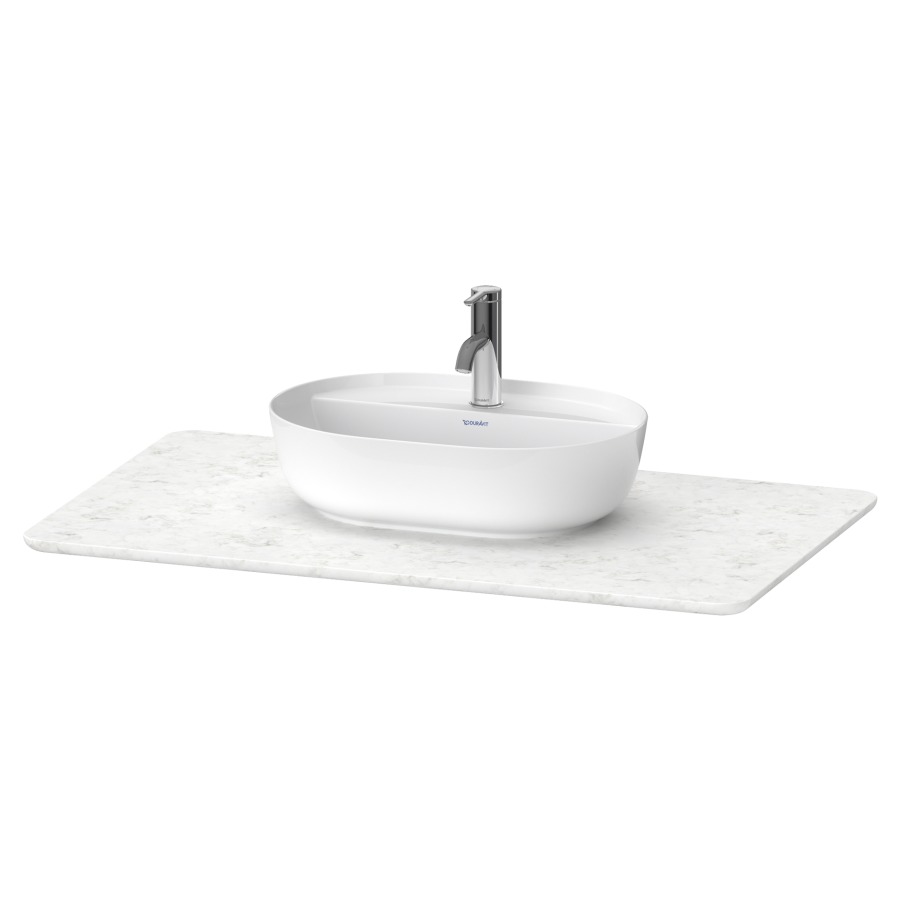 Console LUV
98,8 x 2 x 59,5 cm
pour lavabo à poser et lavabo
a encastrer, console en pierre
de quartz, avec 1 découpe