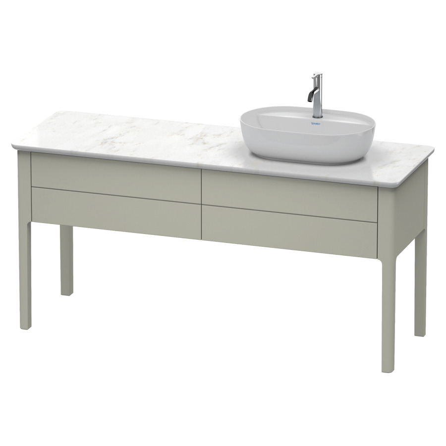 Élément inférieur LUV
173,3 x 74,3 x 57,0 cm
pose libre, 2 éléments à
chacun 1 tiroir, lavabo à
droite