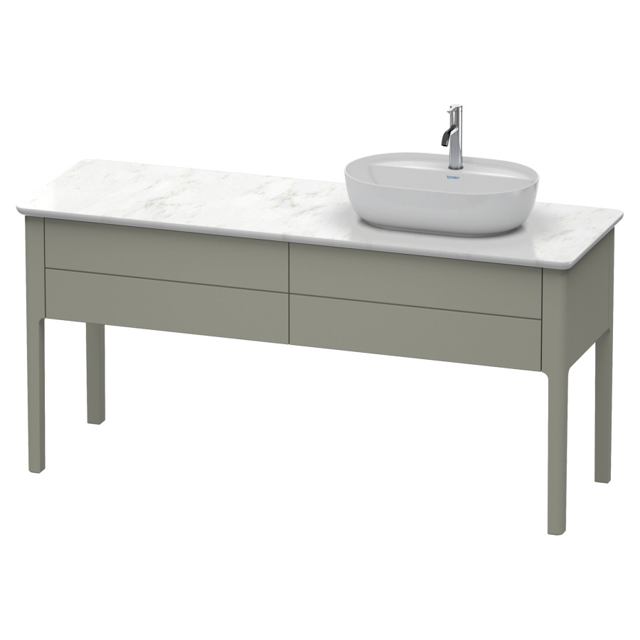 Élément inférieur LUV
173,3 x 74,3 x 57,0 cm
pose libre, 2 éléments à
chacun 1 tiroir, lavabo à
droite