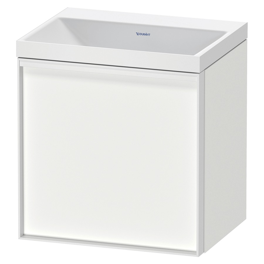 Combinaison de meuble VITRIUM
45 x 48,1 x 34,9 cm
armoire de tablette, 1 porte
charnières à gauche, avec
lavabo fonte minérale DuroCast
sans trop-plein, sans trou de
robinetterie, avec siphon gain
de place et vidage