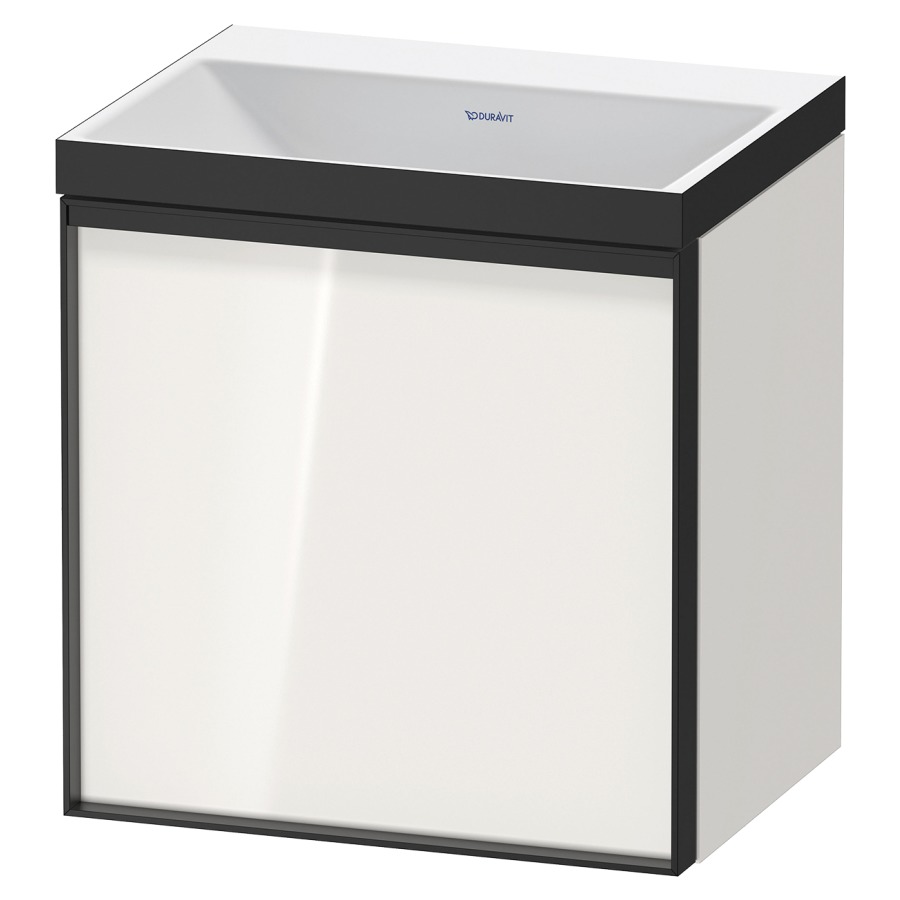 Combinaison de meuble VITRIUM
45 x 48,1 x 34,9 cm
armoire de tablette, 1 porte
charnières à gauche, avec
lavabo fonte minérale DuroCast
sans trop-plein, sans trou de
robinetterie, avec siphon gain
de place et vidage