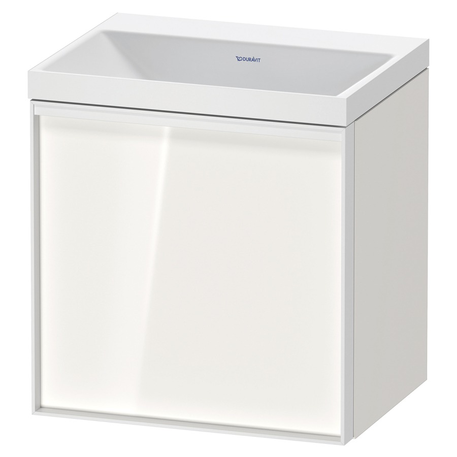 Combinaison de meuble VITRIUM
45 x 48,1 x 34,9 cm
armoire de tablette, 1 porte
charnières à gauche, avec
lavabo fonte minérale DuroCast
sans trop-plein, sans trou de
robinetterie, avec siphon gain
de place et vidage