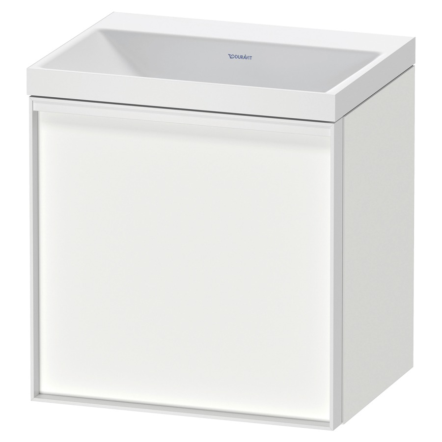 Combinaison de meuble VITRIUM
45 x 48,1 x 34,9 cm
armoire de tablette, 1 porte
charnières à droite, avec
lavabo fonte minérale DuroCast
sans trop-plein, sans trou de
robinetterie, avec siphon gain
de place et vidage