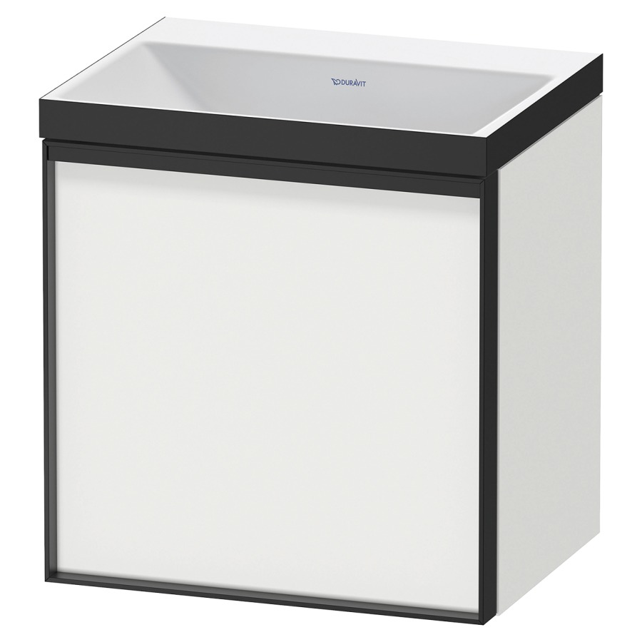 Combinaison de meuble VITRIUM
45 x 48,1 x 34,9 cm
armoire de tablette, 1 porte
charnières à droite, avec
lavabo fonte minérale DuroCast
sans trop-plein, sans trou de
robinetterie, avec siphon gain
de place et vidage