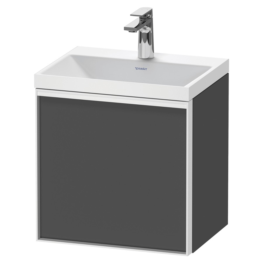 Combinaison de meuble VITRIUM
45 x 48,1 x 34,9 cm
armoire de tablette, 1 porte
charnières à droite, avec
lavabo fonte minérale DuroCast
sans trop-plein, 1 trou de
robinetterie, avec siphon gain
de place et vidage