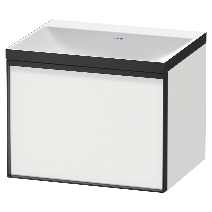 Combinaison de meuble VITRIUM
60 x 48,1 x 47,9 cm
élément à 1 tiroir, 1 tiroir
intérieur, avec lavabo fonte
minérale DuroCast, sans
trop-plein, sans trou de
robinetterie, avec siphon gain
de place et vidage