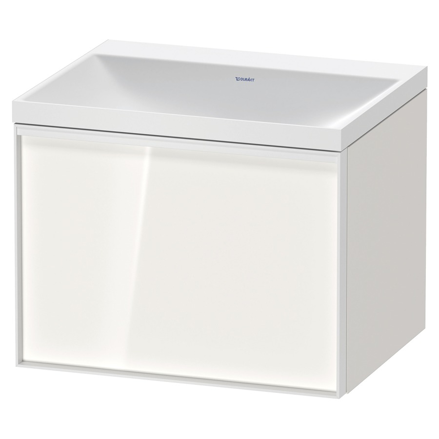 Combinaison de meuble VITRIUM
60 x 48,1 x 47,9 cm
élément à 1 tiroir, 1 tiroir
intérieur, avec lavabo fonte
minérale DuroCast, sans
trop-plein, sans trou de
robinetterie, avec siphon gain
de place et vidage