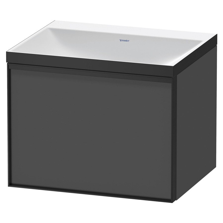 Combinaison de meuble VITRIUM
60 x 48,1 x 47,9 cm
élément à 1 tiroir, 1 tiroir
intérieur, avec lavabo fonte
minérale DuroCast, sans
trop-plein, sans trou de
robinetterie, avec siphon gain
de place et vidage
