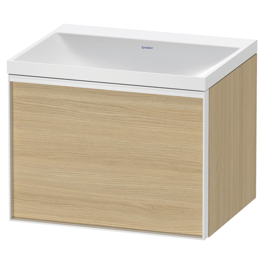 Combinaison de meuble VITRIUM
60 x 48,1 x 47,9 cm
élément à 1 tiroir, 1 tiroir
intérieur, avec lavabo fonte
minérale DuroCast, sans
trop-plein, sans trou de
robinetterie, avec siphon gain
de place et vidage