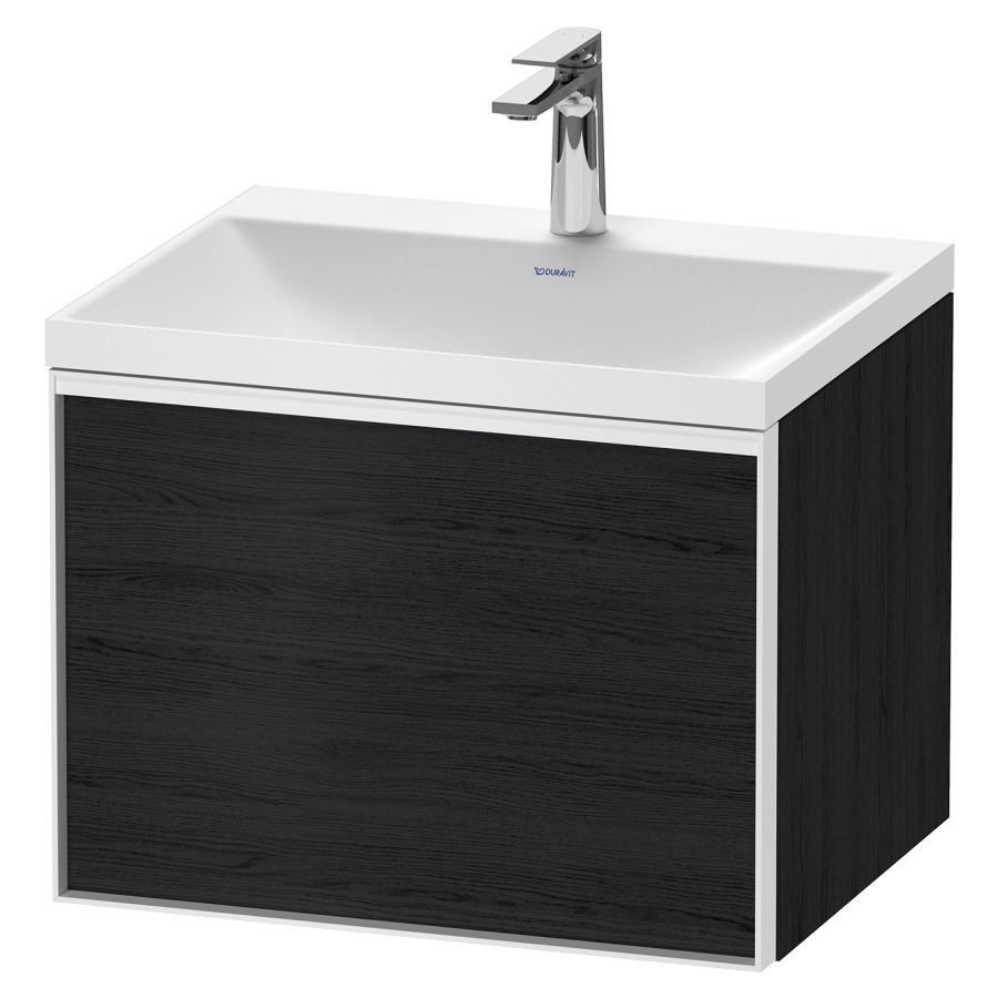 Combinaison de meuble VITRIUM
60 x 48,1 x 47,9 cm
élément à 1 tiroir
1 tiroir intérieur, avec
lavabo fonte minérale DuroCast
sans trop-plein, 1 trou de
robinetterie, avec siphon gain
de place et vidage