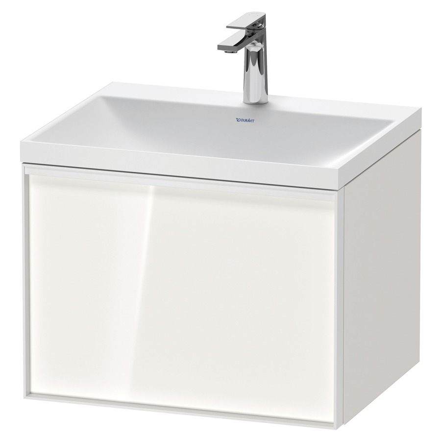 Combinaison de meuble VITRIUM
60 x 48,1 x 47,9 cm
élément à 1 tiroir
1 tiroir intérieur, avec
lavabo fonte minérale DuroCast
sans trop-plein, 1 trou de
robinetterie, avec siphon gain
de place et vidage