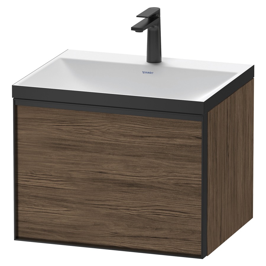 Combinaison de meuble VITRIUM
60 x 48,1 x 47,9 cm
élément à 1 tiroir
1 tiroir intérieur, avec
lavabo fonte minérale DuroCast
sans trop-plein, 1 trou de
robinetterie, avec siphon gain
de place et vidage