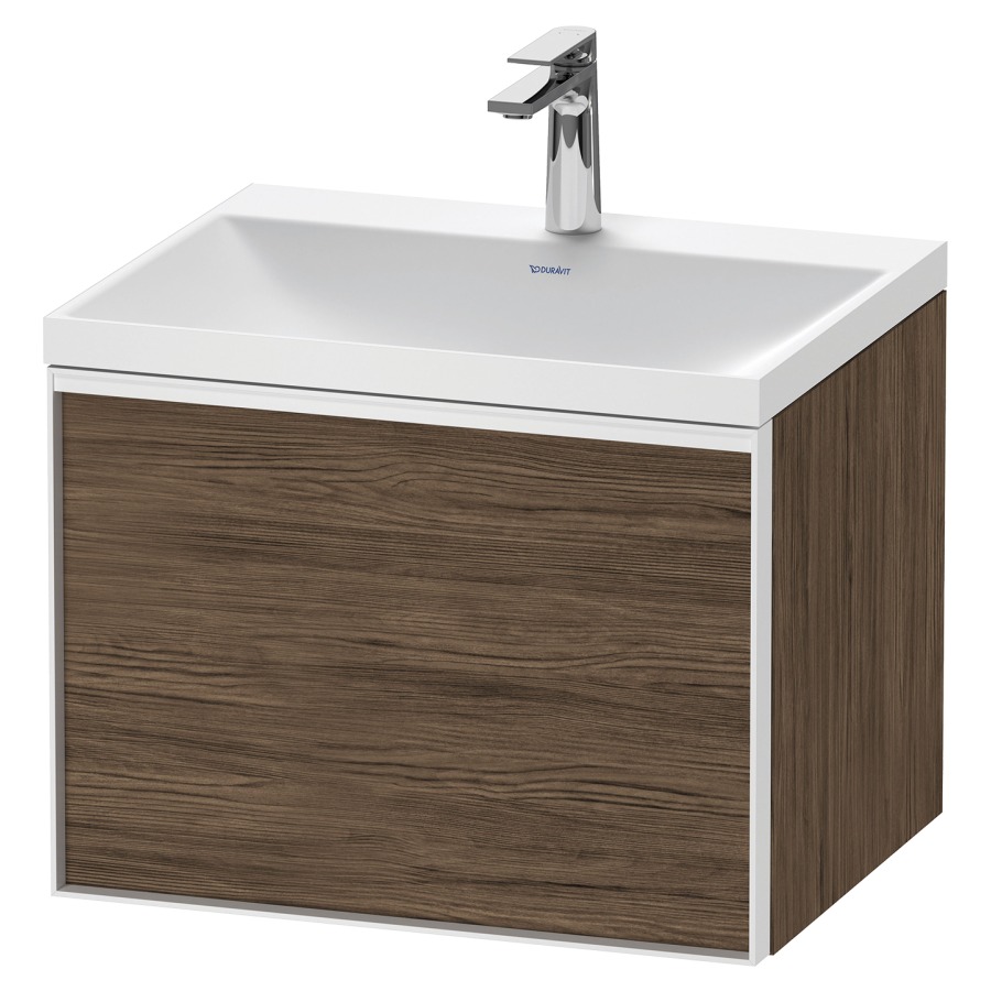 Combinaison de meuble VITRIUM
60 x 48,1 x 47,9 cm
élément à 1 tiroir
1 tiroir intérieur, avec
lavabo fonte minérale DuroCast
sans trop-plein, 1 trou de
robinetterie, avec siphon gain
de place et vidage