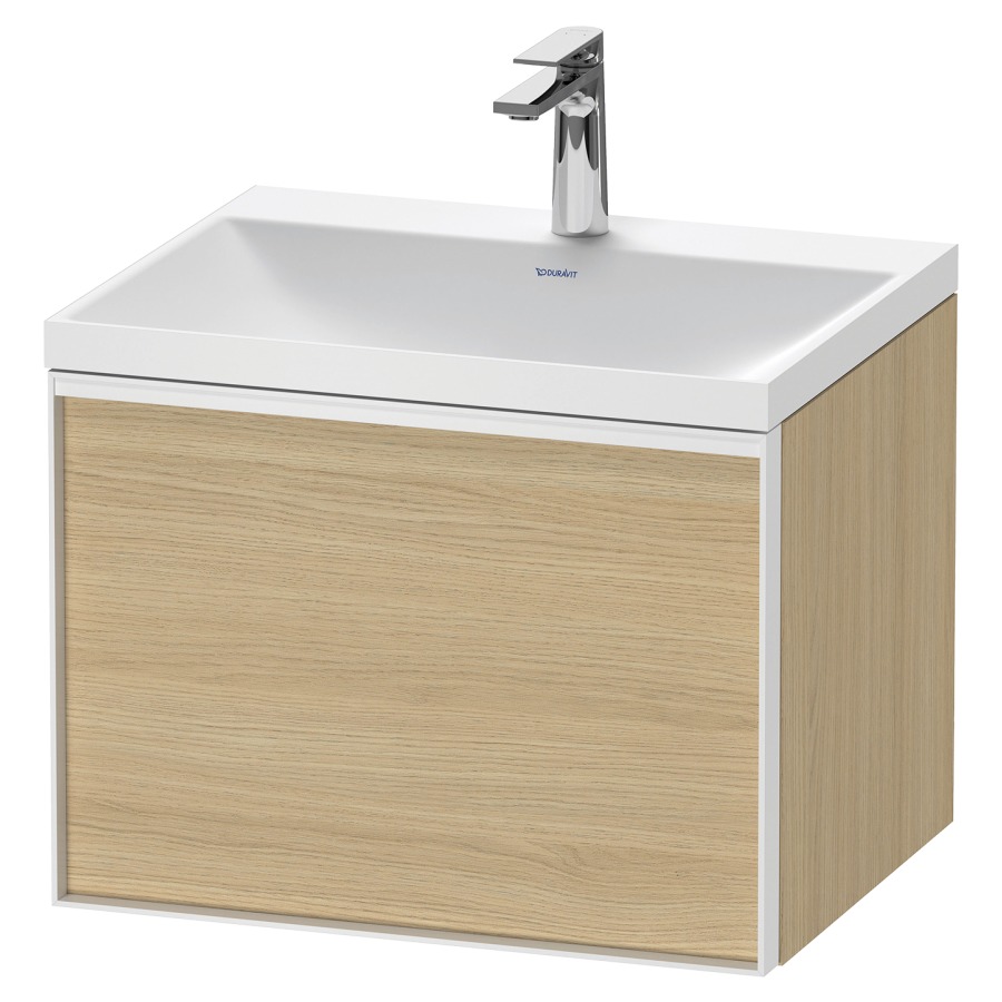 Combinaison de meuble VITRIUM
60 x 48,1 x 47,9 cm
élément à 1 tiroir
1 tiroir intérieur, avec
lavabo fonte minérale DuroCast
sans trop-plein, 1 trou de
robinetterie, avec siphon gain
de place et vidage