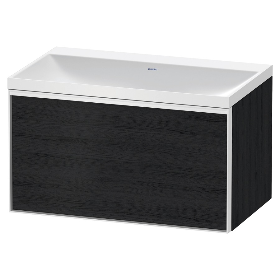 Combinaison de meuble VITRIUM
80 x 48,1 x 47,9 cm
élément à 1 tiroir
1 tiroir intérieur, avec
lavabo fonte minérale DuroCast
sans trop-plein, sans trou de
robinetterie, avec siphon gain
de place et vidage, avec
éclairage intérieur
l'éclairage intérieur ne peut
être commandé que par le
miroir/l'armoire de toilette
dans la version "commande par
capteur de l'éclairage
intérieur"