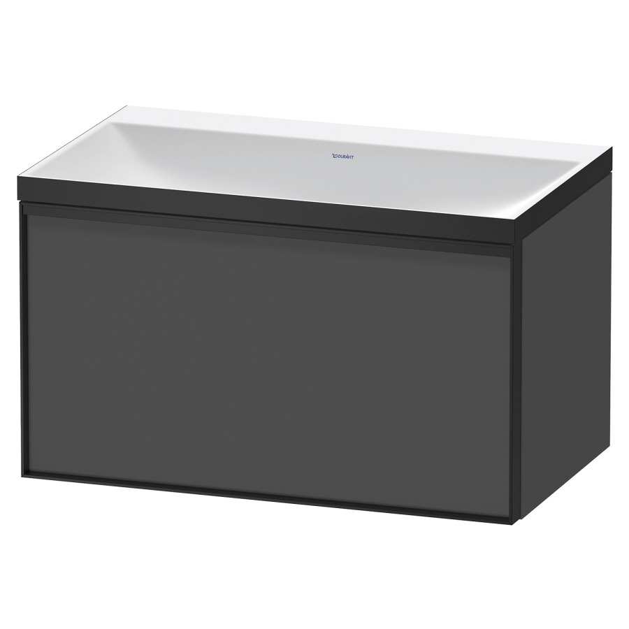 Combinaison de meuble VITRIUM
80 x 48,1 x 47,9 cm
élément à 1 tiroir
1 tiroir intérieur, avec
lavabo fonte minérale DuroCast
sans trop-plein, sans trou de
robinetterie, avec siphon gain
de place et vidage, avec
éclairage intérieur
l'éclairage intérieur ne peut
être commandé que par le
miroir/l'armoire de toilette
dans la version "commande par
capteur de l'éclairage
intérieur"