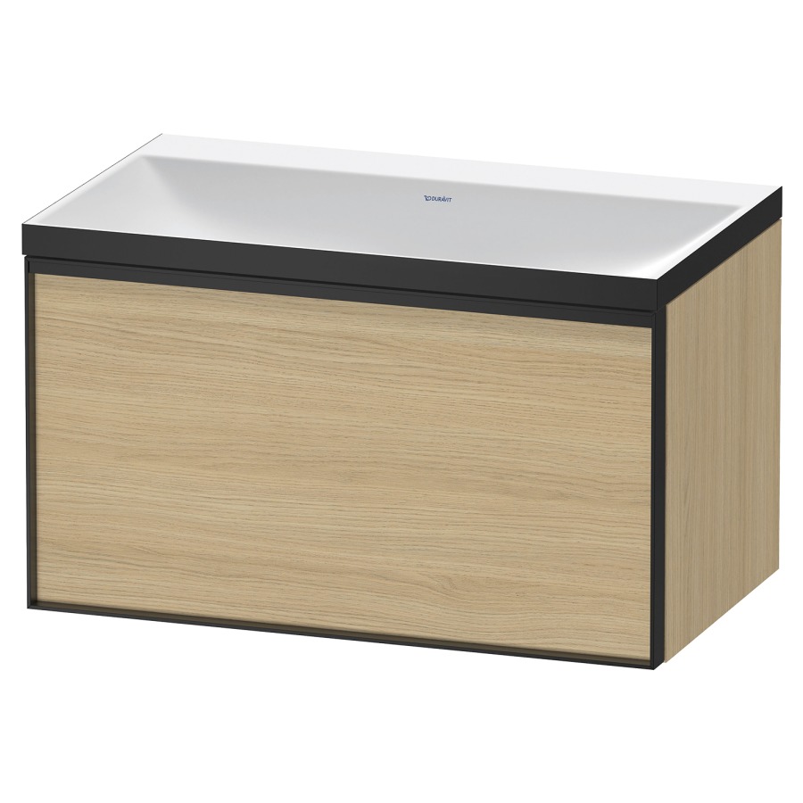 Combinaison de meuble VITRIUM
80 x 48,1 x 47,9 cm
élément à 1 tiroir
1 tiroir intérieur, avec
lavabo fonte minérale DuroCast
sans trop-plein, sans trou de
robinetterie, avec siphon gain
de place et vidage, avec
éclairage intérieur
l'éclairage intérieur ne peut
être commandé que par le
miroir/l'armoire de toilette
dans la version "commande par
capteur de l'éclairage
intérieur"