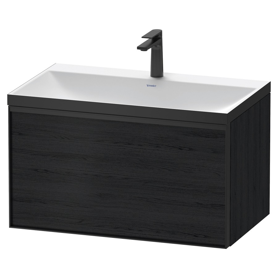 Combinaison de meuble VITRIUM
80 x 48,1 x 47,9 cm
élément à 1 tiroir
1 tiroir intérieur, avec
lavabo fonte minérale DuroCast
sans trop-plein, 1 trou de
robinetterie, avec siphon gain
de place et vidage