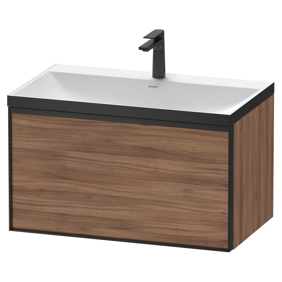 Combinaison de meuble VITRIUM
80 x 48,1 x 47,9 cm
élément à 1 tiroir
1 tiroir intérieur, avec
lavabo fonte minérale DuroCast
sans trop-plein, 1 trou de
robinetterie, avec siphon gain
de place et vidage, avec
éclairage intérieur
l'éclairage intérieur ne peut
être commandé que par le
miroir/l'armoire de toilette
dans la version "commande par
capteur de l'éclairage
intérieur"