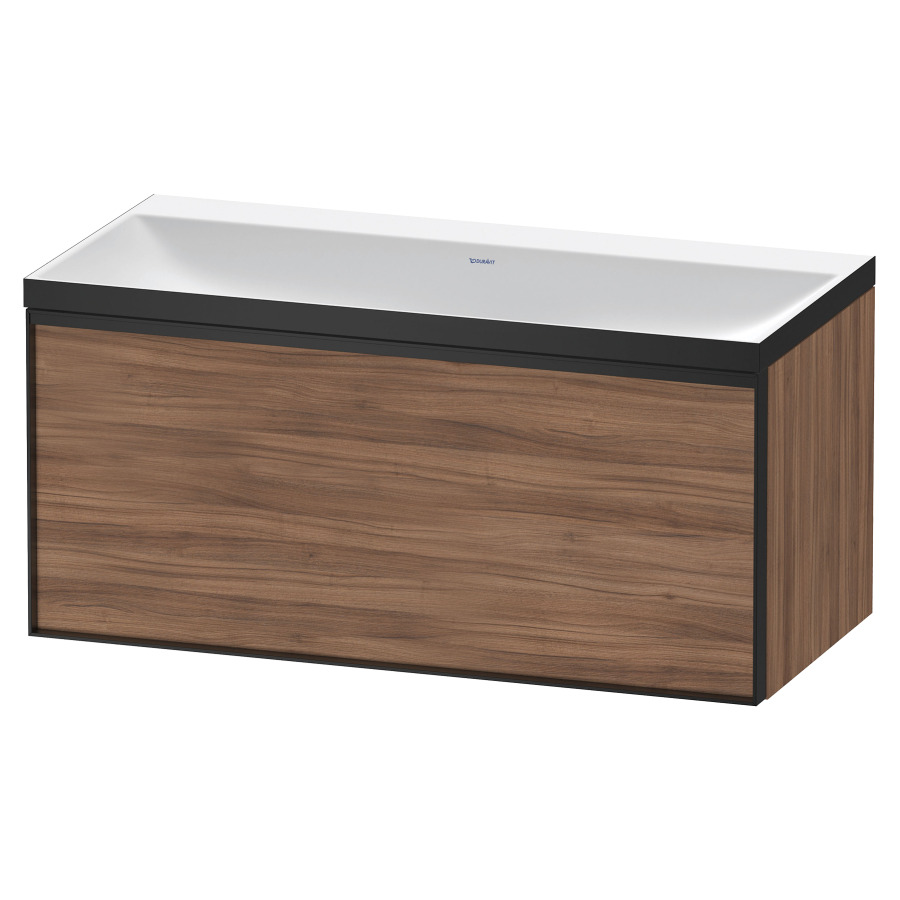 Combinaison de meuble VITRIUM
100 x 48,1 x 47,9 cm
élément à 1 tiroir
1 tiroir intérieur, avec
lavabo fonte minérale DuroCast
sans trop-plein, sans trou de
robinetterie, avec siphon gain
de place et vidage