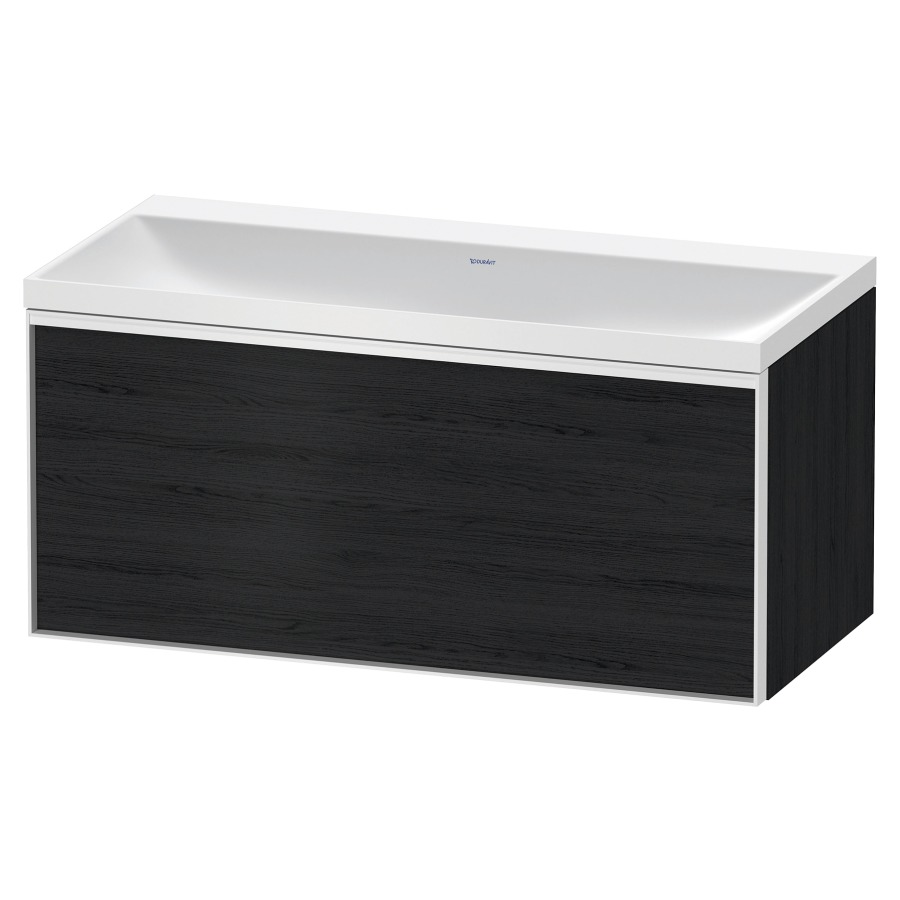 Combinaison de meuble VITRIUM
100 x 48,1 x 47,9 cm
élément à 1 tiroir
1 tiroir intérieur, avec
lavabo fonte minérale DuroCast
sans trop-plein, sans trou de
robinetterie, avec siphon gain
de place et vidage