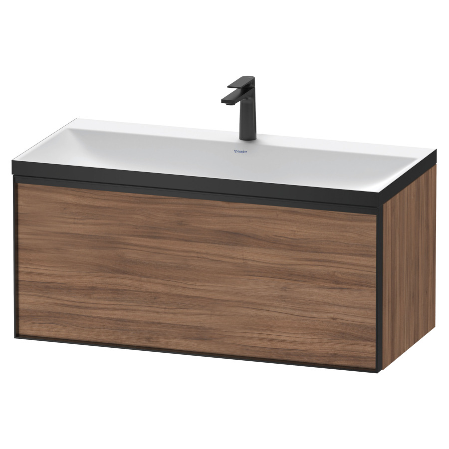Combinaison de meuble VITRIUM
100 x 48,1 x 47,9 cm
élément à 1 tiroir
1 tiroir intérieur, avec
lavabo fonte minérale DuroCast
sans trop-plein, 1 trou de
robinetterie, avec siphon gain
de place et vidage