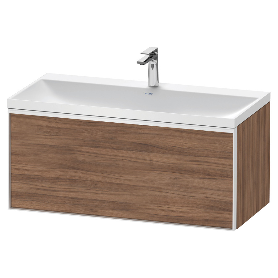 Combinaison de meuble VITRIUM
100 x 48,1 x 47,9 cm
élément à 1 tiroir
1 tiroir intérieur, avec
lavabo fonte minérale DuroCast
sans trop-plein, 1 trou de
robinetterie, avec siphon gain
de place et vidage