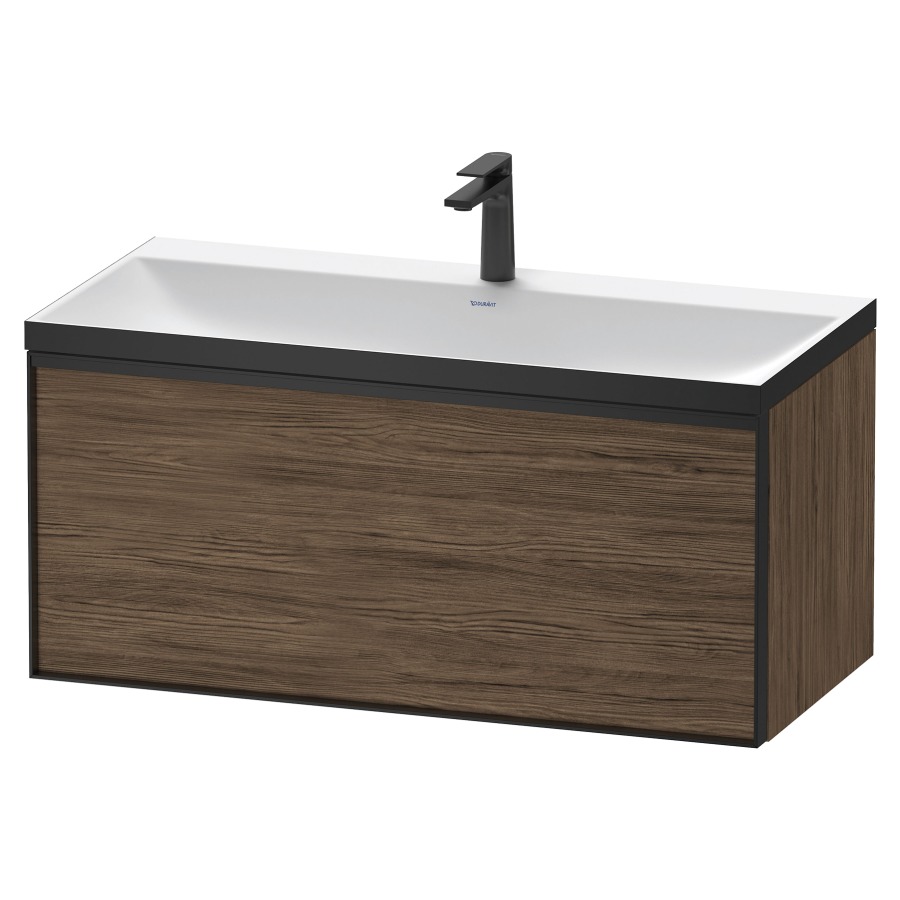 Combinaison de meuble VITRIUM
100 x 48,1 x 47,9 cm
élément à 1 tiroir
1 tiroir intérieur, avec
lavabo fonte minérale DuroCast
sans trop-plein, 1 trou de
robinetterie, avec siphon gain
de place et vidage
