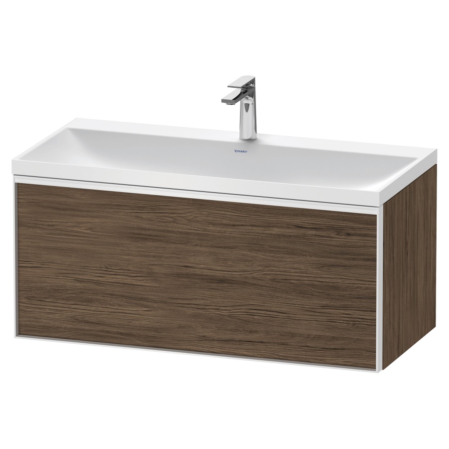 Combinaison de meuble VITRIUM
100 x 48,1 x 47,9 cm
élément à 1 tiroir
1 tiroir intérieur, avec
lavabo fonte minérale DuroCast
sans trop-plein, 1 trou de
robinetterie, avec siphon gain
de place et vidage