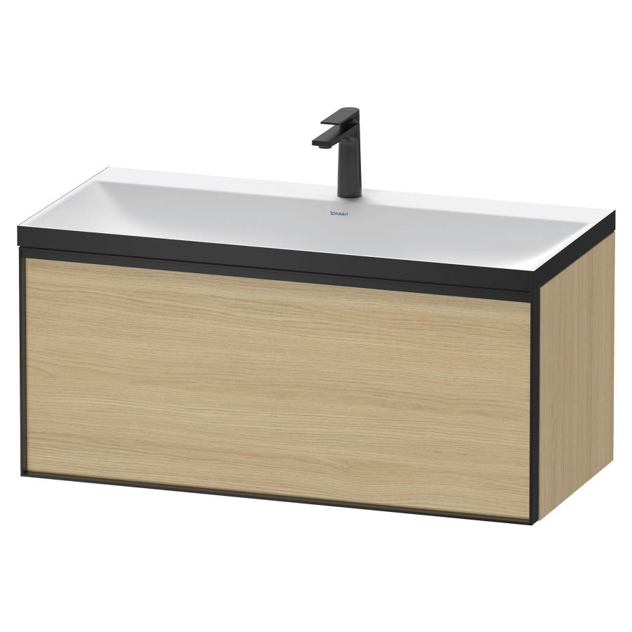 Combinaison de meuble VITRIUM
100 x 48,1 x 47,9 cm
élément à 1 tiroir
1 tiroir intérieur, avec
lavabo fonte minérale DuroCast
sans trop-plein, 1 trou de
robinetterie, avec siphon gain
de place et vidage