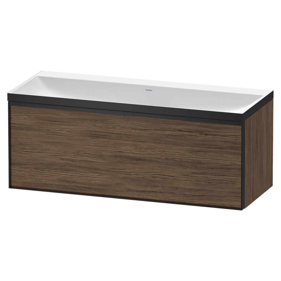 Combinaison de meuble VITRIUM
120 x 48,1 x 47,9 cm
élément à 1 tiroir
1 tiroir intérieur, avec
lavabo fonte minérale DuroCast
sans trop-plein, sans trou de
robinetterie, avec siphon gain
de place et vidage