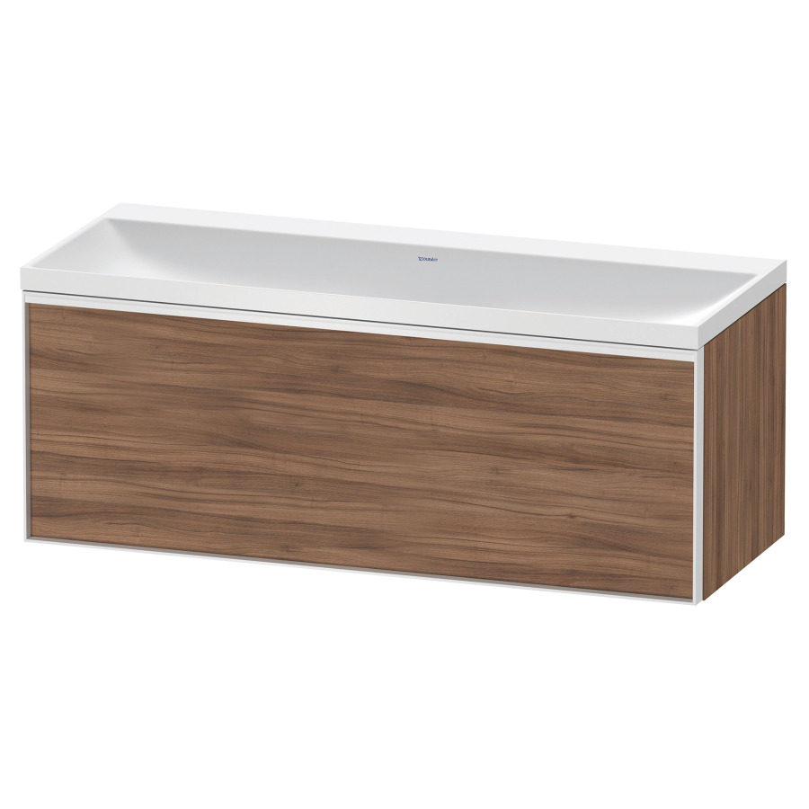 Combinaison de meuble VITRIUM
120 x 48,1 x 47,9 cm
élément à 1 tiroir
1 tiroir intérieur, avec
lavabo fonte minérale DuroCast
sans trop-plein, sans trou de
robinetterie, avec siphon gain
de place et vidage, avec
éclairage intérieur
l'éclairage intérieur ne peut
être commandé que par le
miroir/l'armoire de toilette
dans la version "commande par
capteur de l'éclairage
intérieur"