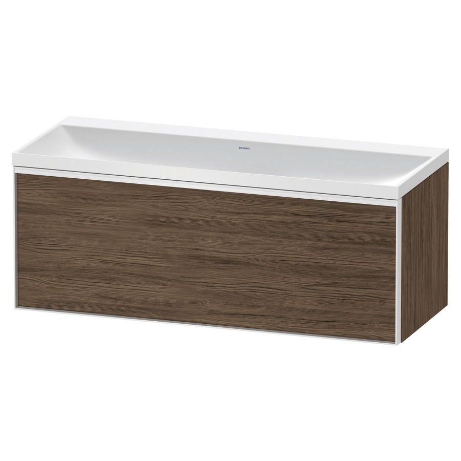 Combinaison de meuble VITRIUM
120 x 48,1 x 47,9 cm
élément à 1 tiroir
1 tiroir intérieur, avec
lavabo fonte minérale DuroCast
sans trop-plein, sans trou de
robinetterie, avec siphon gain
de place et vidage, avec
éclairage intérieur
l'éclairage intérieur ne peut
être commandé que par le
miroir/l'armoire de toilette
dans la version "commande par
capteur de l'éclairage
intérieur"