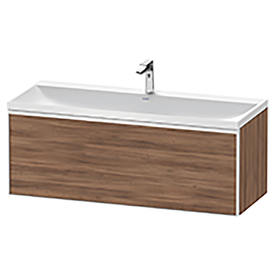 Combinaison de meuble VITRIUM
120 x 48,1 x 47,9 cm
élément à 1 tiroir
1 tiroir intérieur, avec
lavabo fonte minérale DuroCast
sans trop-plein, 1 trou de
robinetterie, avec siphon gain
de place et vidage