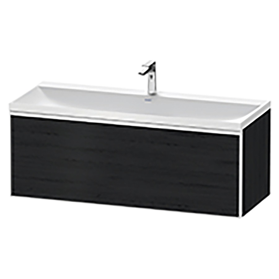 Combinaison de meuble VITRIUM
120 x 48,1 x 47,9 cm
élément à 1 tiroir
1 tiroir intérieur, avec
lavabo fonte minérale DuroCast
sans trop-plein, 1 trou de
robinetterie, avec siphon gain
de place et vidage