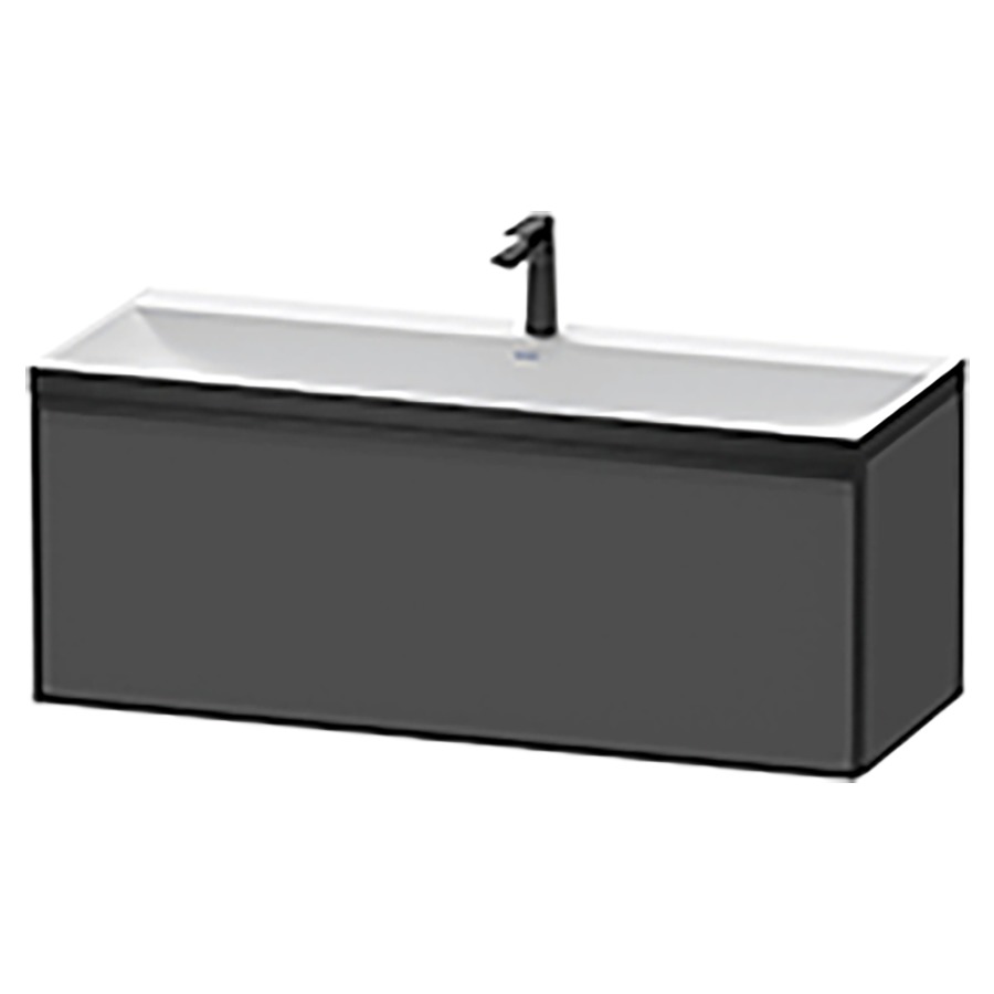 Combinaison de meuble VITRIUM
120 x 48,1 x 47,9 cm
élément à 1 tiroir
1 tiroir intérieur, avec
lavabo fonte minérale DuroCast
sans trop-plein, 1 trou de
robinetterie, avec siphon gain
de place et vidage