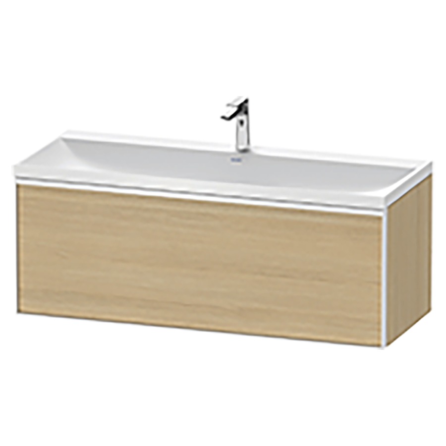 Combinaison de meuble VITRIUM
120 x 48,1 x 47,9 cm
élément à 1 tiroir
1 tiroir intérieur, avec
lavabo fonte minérale DuroCast
sans trop-plein, 1 trou de
robinetterie, avec siphon gain
de place et vidage