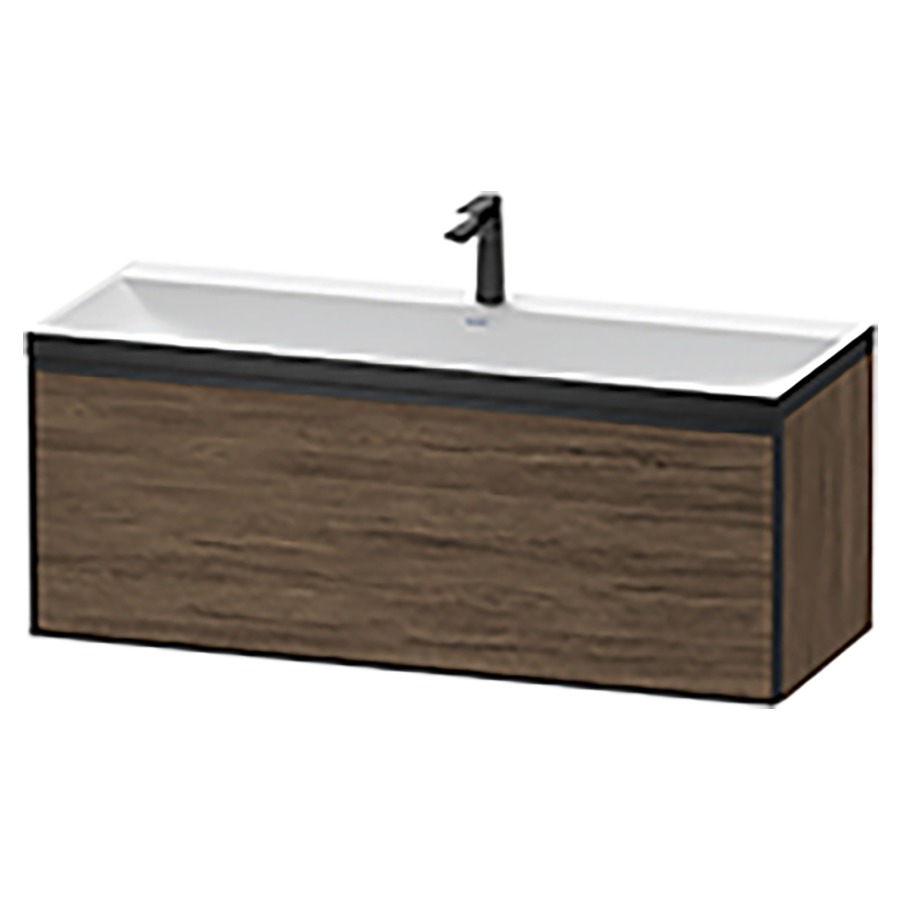 Combinaison de meuble VITRIUM
120 x 48,1 x 47,9 cm
élément à 1 tiroir
1 tiroir intérieur, avec
lavabo fonte minérale DuroCast
sans trop-plein, 1 trou de
robinetterie, avec siphon gain
de place et vidage, avec
éclairage intérieur
l'éclairage intérieur ne peut
être commandé que par le
miroir/l'armoire de toilette
dans la version "commande par
capteur de l'éclairage
intérieur"
