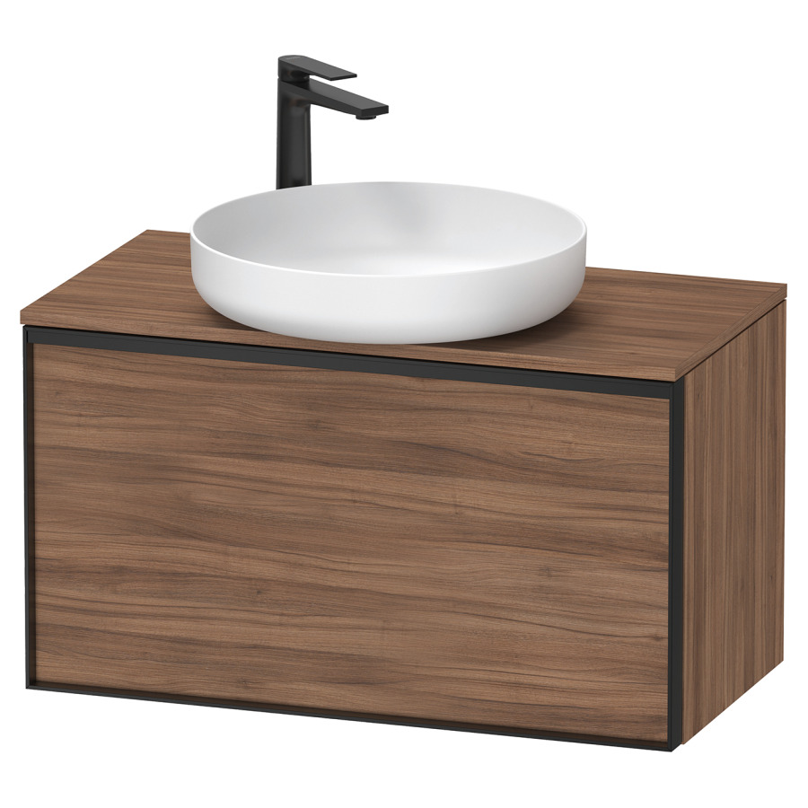 Élément inférieur VITRIUM
80 x 45,9 x 42 cm
élément à 1 tiroir, 1 tiroir
intérieur, pour lavabo à poser
avec éclairage intérieur
l'éclairage intérieur ne peut
être commandé que par le
miroir/l'armoire de toilette
dans la version "commande par
capteur de l'éclairage
intérieur"