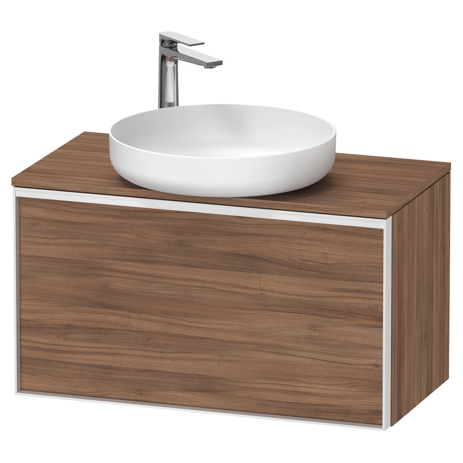 Élément inférieur VITRIUM
80 x 45,9 x 42 cm
élément à 1 tiroir, 1 tiroir
intérieur, pour lavabo à poser
avec éclairage intérieur
l'éclairage intérieur ne peut
être commandé que par le
miroir/l'armoire de toilette
dans la version "commande par
capteur de l'éclairage
intérieur"