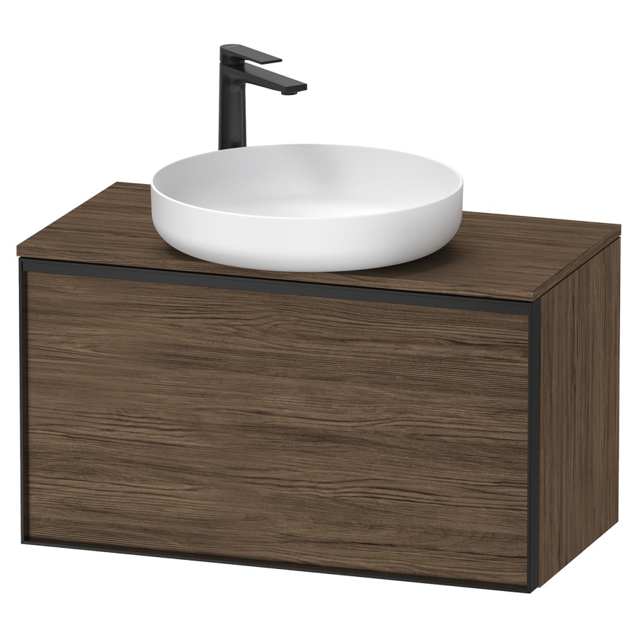 Élément inférieur VITRIUM
80 x 45,9 x 42 cm
élément à 1 tiroir, 1 tiroir
intérieur, pour lavabo à poser
avec éclairage intérieur
l'éclairage intérieur ne peut
être commandé que par le
miroir/l'armoire de toilette
dans la version "commande par
capteur de l'éclairage
intérieur"