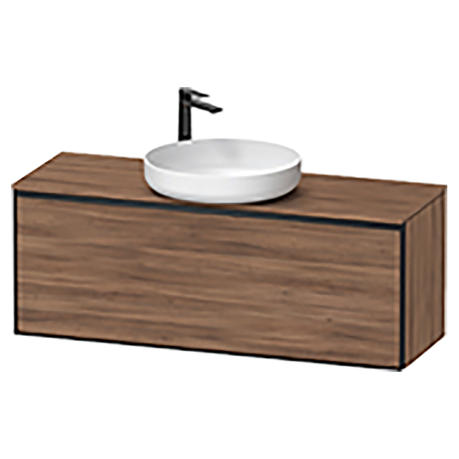 Élément inférieur VITRIUM
120 x 45,9 x 42 cm
élément à 1 tiroir, 1 tiroir
intérieur, pour lavabo à poser
avec éclairage intérieur
l'éclairage intérieur ne peut
être commandé que par le
miroir/l'armoire de toilette
dans la version "commande par
capteur de l'éclairage
intérieur"