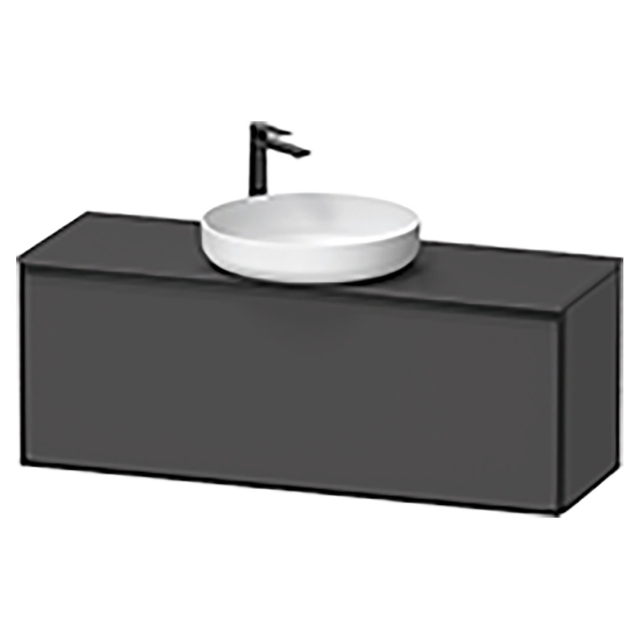 Élément inférieur VITRIUM
120 x 45,9 x 42 cm
élément à 1 tiroir, 1 tiroir
intérieur, pour lavabo à poser
avec éclairage intérieur
l'éclairage intérieur ne peut
être commandé que par le
miroir/l'armoire de toilette
dans la version "commande par
capteur de l'éclairage
intérieur"