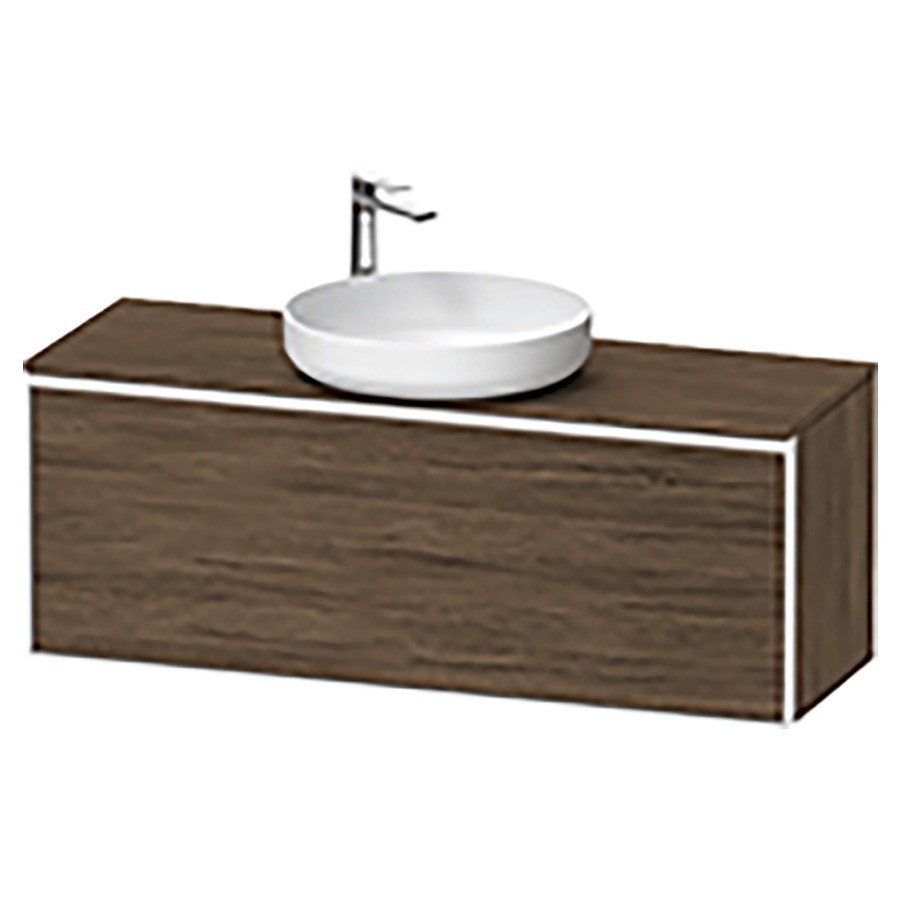 Élément inférieur VITRIUM
120 x 45,9 x 42 cm
élément à 1 tiroir, 1 tiroir
intérieur, pour lavabo à poser
avec éclairage intérieur
l'éclairage intérieur ne peut
être commandé que par le
miroir/l'armoire de toilette
dans la version "commande par
capteur de l'éclairage
intérieur"