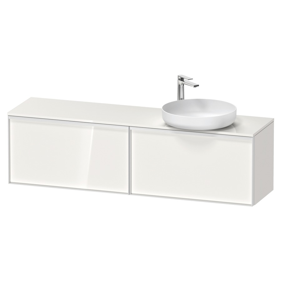 Élément inférieur VITRIUM
160 x 45,9 x 42 cm
2 éléments à chacun 1 tiroir
2 tiroirs intérieur
pour lavabo à poser à droite
