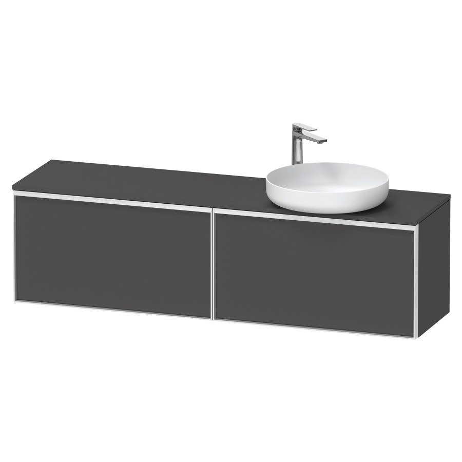Élément inférieur VITRIUM
160 x 45,9 x 42 cm
2 éléments à chacun 1 tiroir
2 tiroirs intérieur
pour lavabo à poser à droite