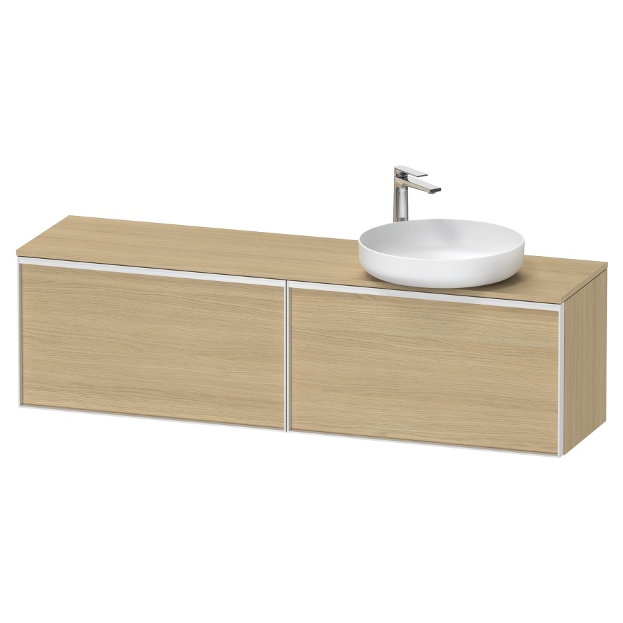 Élément inférieur VITRIUM
160 x 45,9 x 42 cm
2 éléments à chacun 1 tiroir
2 tiroirs intérieur
pour lavabo à poser à droite