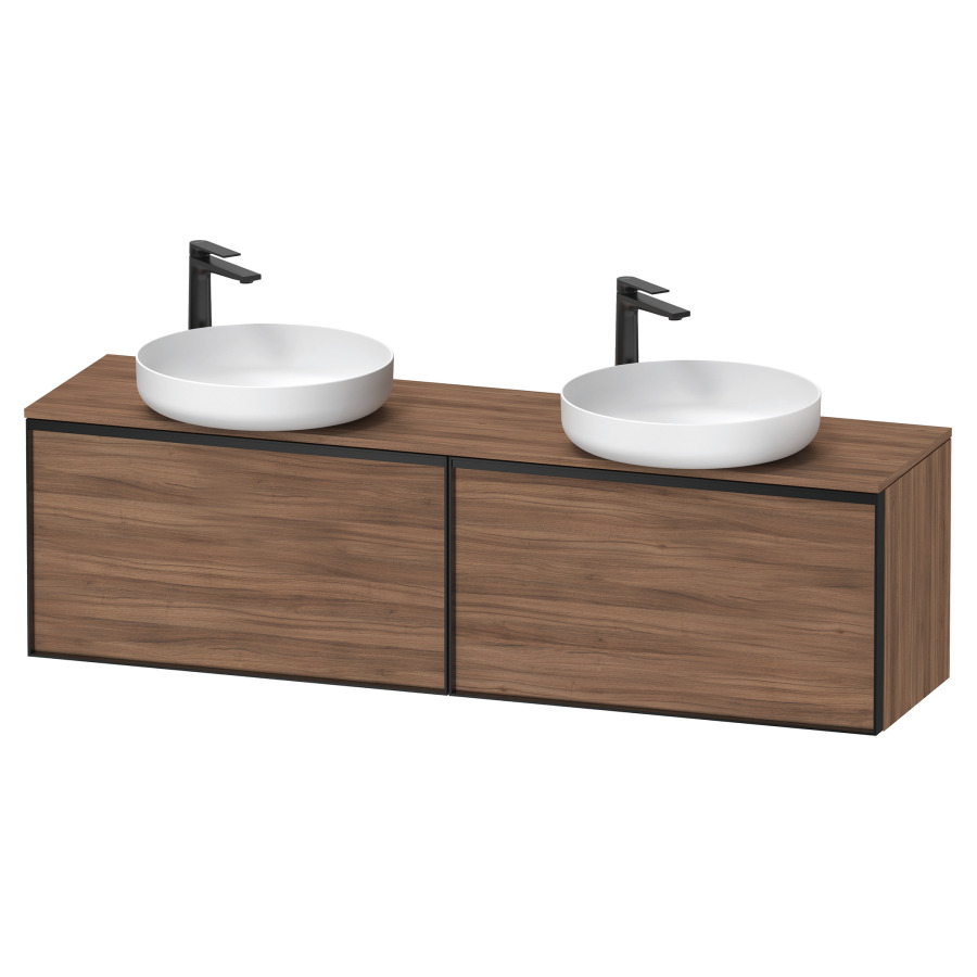 Élément inférieur VITRIUM
160 x 45,9 x 42 cm
2 éléments à chacun 1 tiroir
2 tiroirs intérieur
pour lavabo à poser double