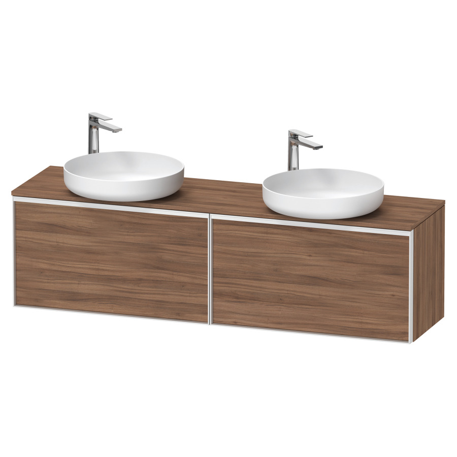 Élément inférieur VITRIUM
160 x 45,9 x 42 cm
2 éléments à chacun 1 tiroir
2 tiroirs intérieur
pour lavabo à poser double
